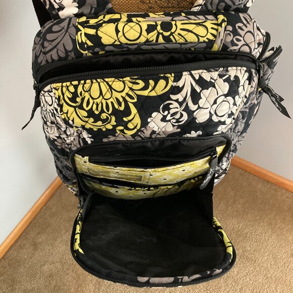 Vera Bradley Backpack with Padded Laptop Compartment Black White Baroque - Picture 10 of 16